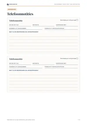 Pagina 7: Telefoonnotities