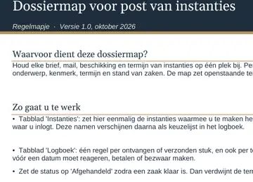 Tabblad Uitleg vooraf in het ingevulde voorbeeld