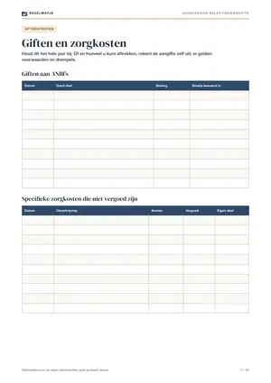 Pagina 7: Giften en zorgkosten