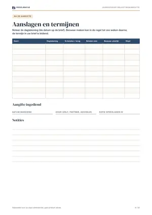 Pagina 8: Aanslagen en termijnen