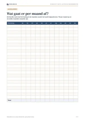 Pagina 5: Jaarkalender