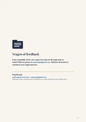 Pagina 8: Vragen of feedback