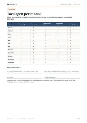 Pagina 17: Toeslagen per maand en inkomenscheck