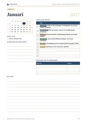 Pagina 5: Twaalf maandpagina's